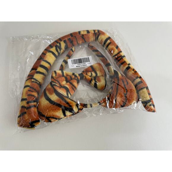 NWT Kids Adults Tiger Cat Ear Headband Tail Bowtie Costume Halloween Party - Picture 3 of 3